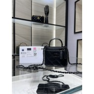 Chanel SMALL VANITY WITH CHAIN AP2198 Lambskin & Black-Tone Metal Black High