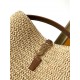 LE 37 in woven raffia and vegetable-tanned leather Bucket bag High