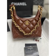 Chanel SMALL HOBO BAG AS4922 Shiny Lambskin & Gold Metal A