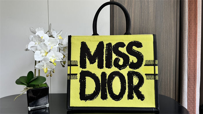 LARGE Dior BOOK TOTE Miss Dior Graffiti Embroidery High