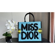 LARGE Dior BOOK TOTE Miss Dior Graffiti Embroidery High