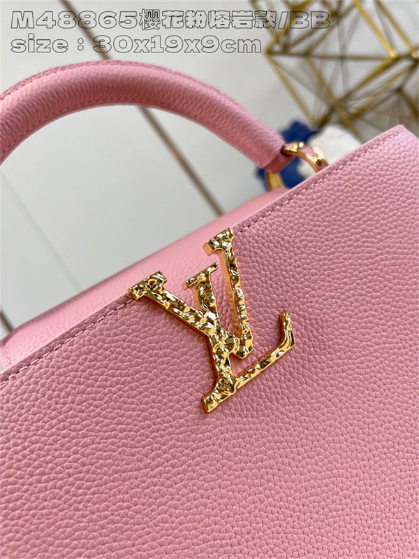 Louis Vuitton Capucines East-West MM Grained calfskin M48865/M24664 Pink High