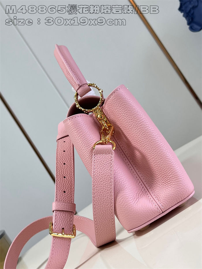 Louis Vuitton Capucines East-West MM Grained calfskin M48865/M24664 Pink High