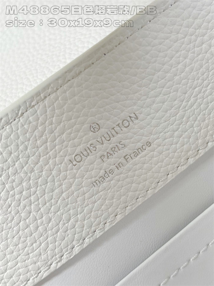 Louis Vuitton Capucines East-West MM Grained calfskin M48865/M24664 White High