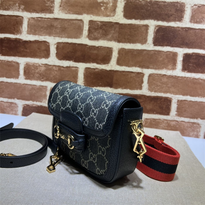 Gucci Horsebit 1955 mini bag 658574 Denim Black High