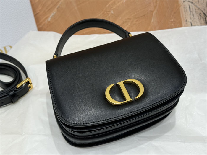 30 Montaigne Avenue Top Handle Bag Medium Calfskin Black High