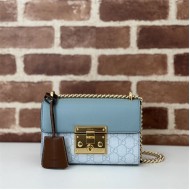 Gucci Padlock small GG shoulder bag 409487 Blue High