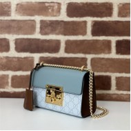 Gucci Padlock small GG shoulder bag 409487 Blue High