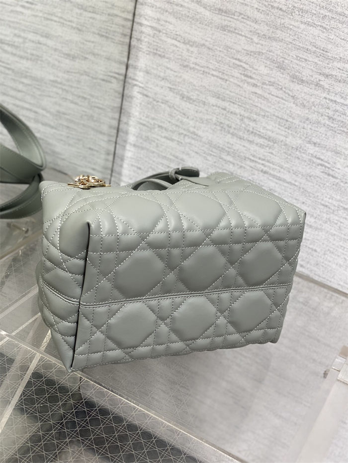 DIOR TOUJOURS BAG SMALL Macrocannage Calfskin Stone Gray High