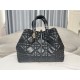 DIOR TOUJOURS BAG LARGE Macrocannage Calfskin Black High