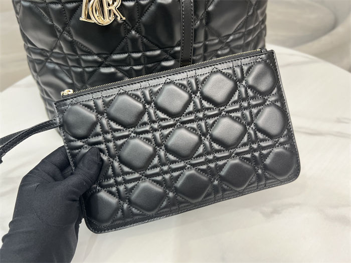 DIOR TOUJOURS BAG LARGE Macrocannage Calfskin Black High