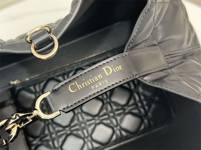 DIOR TOUJOURS BAG LARGE Macrocannage Calfskin Black High