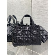 DIOR TOUJOURS BAG MEDIUM Macrocannage Crinkled Calfskin Black High