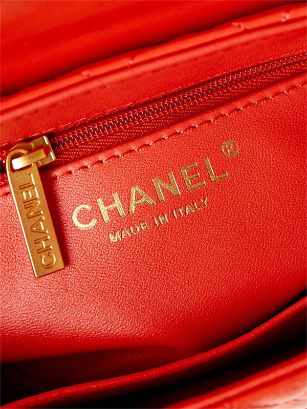 Chanel MINI SHOPPING BAG AS4416 Shiny Aged Calfskin & Gold-Tone Metal Orange High