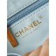 Chanel MINI SHOPPING BAG AS4416 Shiny Aged Calfskin & Gold-Tone Metal Blue-Ice High