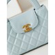 Chanel MINI SHOPPING BAG AS4416 Shiny Aged Calfskin & Gold-Tone Metal Blue-Ice High