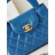 Chanel MINI SHOPPING BAG AS4416 Shiny Aged Calfskin & Gold-Tone Metal Blue-Royal High