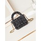 Chanel CLUTCH WITH CHAIN AP3435 Cotton Tweed & Gold-Tone Metal Black High