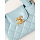 Chanel CLUTCH WITH CHAIN AP3435 Shiny Aged Calfskin & Gold-Tone Metal Blue High