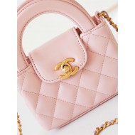 Chanel CLUTCH WITH CHAIN AP3435 Shiny Aged Calfskin & Gold-Tone Metal Pink High