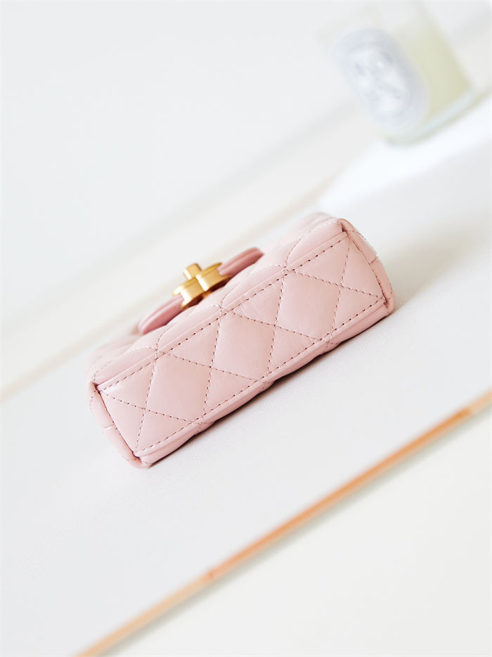 Chanel CLUTCH WITH CHAIN AP3435 Shiny Aged Calfskin & Gold-Tone Metal Pink High