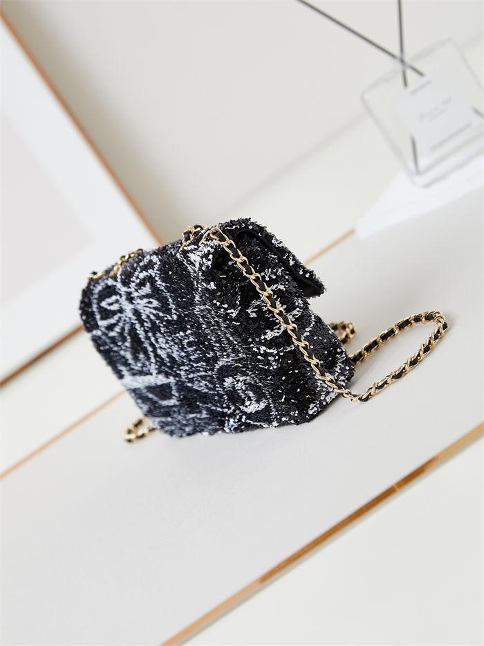 EVENING BAG AS4561 Sequins & Gold-Tone Metal A