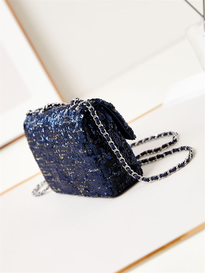 SMALL FLAP BAG AS3269 Sequins & Gold-Tone Metal A