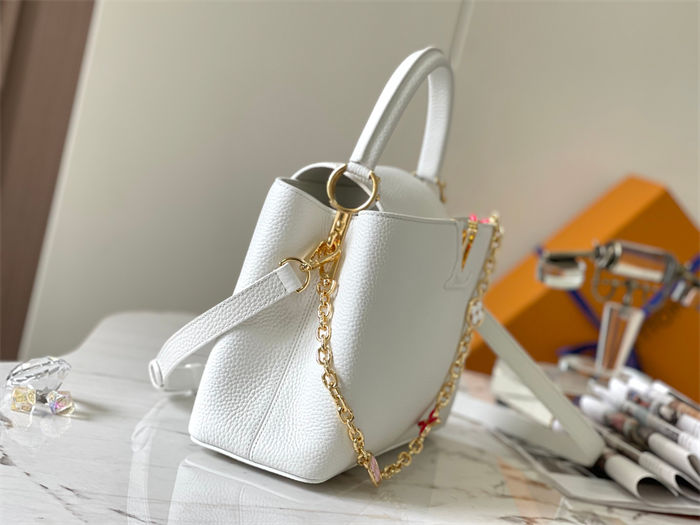 Louis Vuitton Capucines MM Bag Taurillon Leather M20708 White High