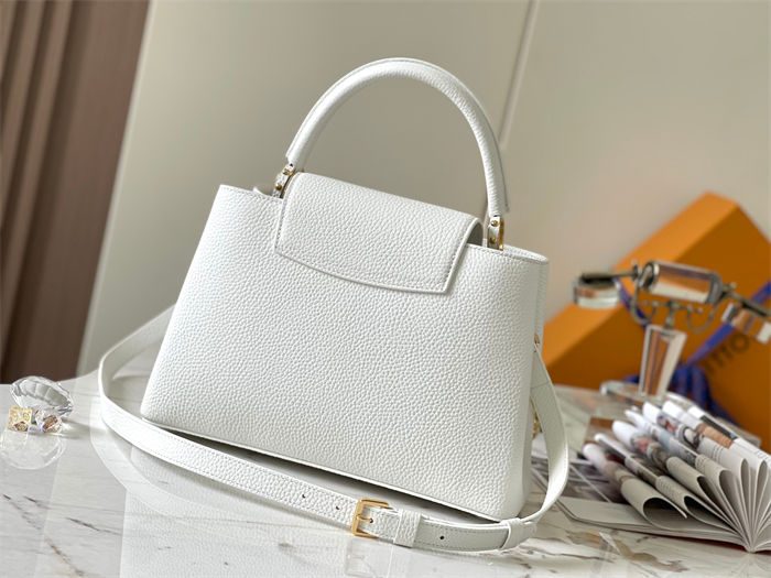 Louis Vuitton Capucines MM Bag Taurillon Leather M20708 White High