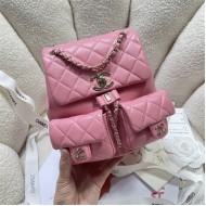 Chanel BACKPACK AS3860 Calfskin & Gold-Tone Metal Pink A