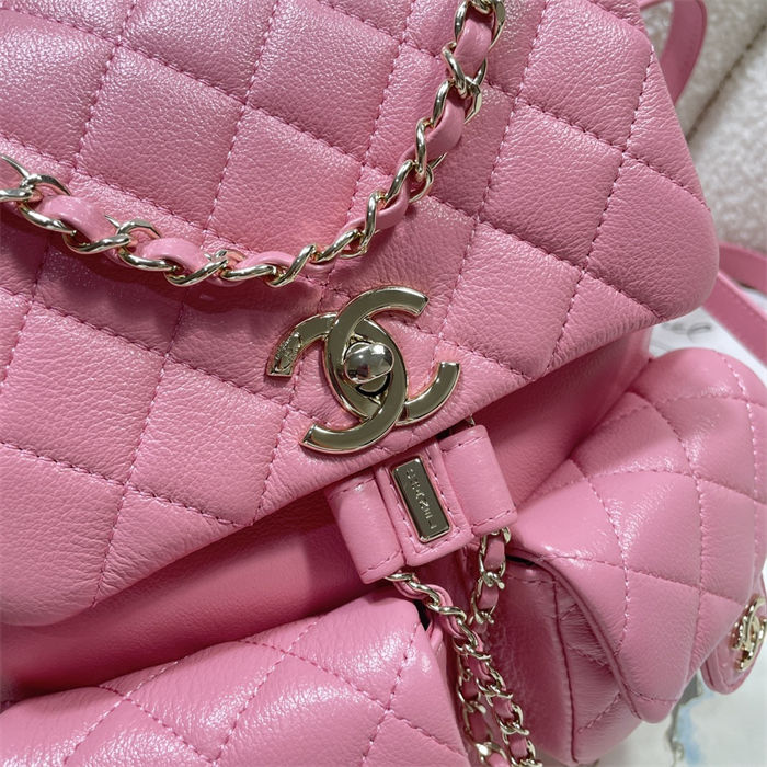 Chanel BACKPACK AS3860 Calfskin & Gold-Tone Metal Pink A