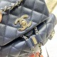 Chanel SMALL BACKPACK AS3787 Calfskin & Gold-Tone Metal Navy A