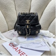 Chanel SMALL BACKPACK AS3787 Calfskin & Gold-Tone Metal Black A