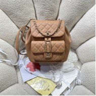 Chanel Duma Backpack 3618 Calfskin Gold-Tone Metal Caramel A