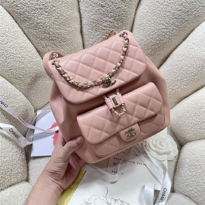 Chanel Duma Backpack 3618 Calfskin Gold-Tone Metal Pink A