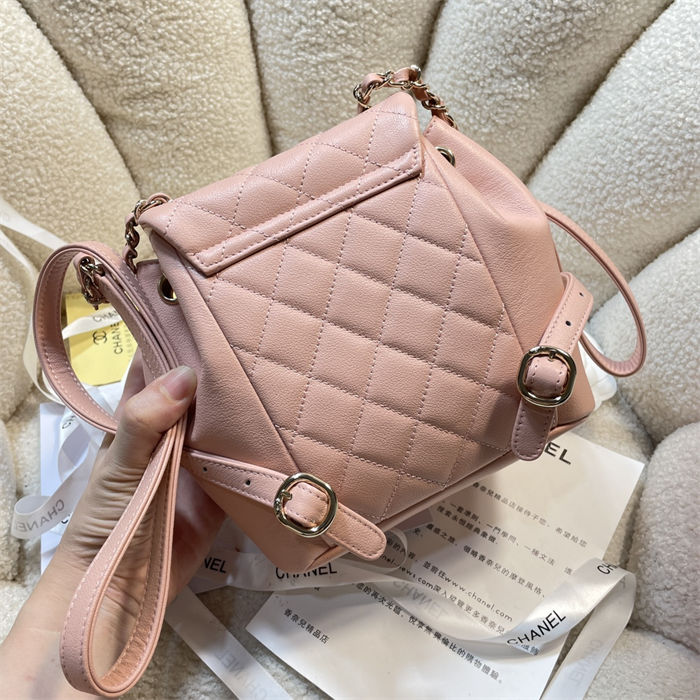 Chanel Duma Backpack 2908 Calfskin Gold-Tone Metal Pink A