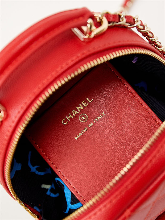 Chanel Mini Backpack Grained Calfskin Gold-Tone Metal AP3753 Red High