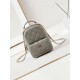 Chanel Mini Backpack Grained Calfskin Gold-Tone Metal AP3753 Grey High