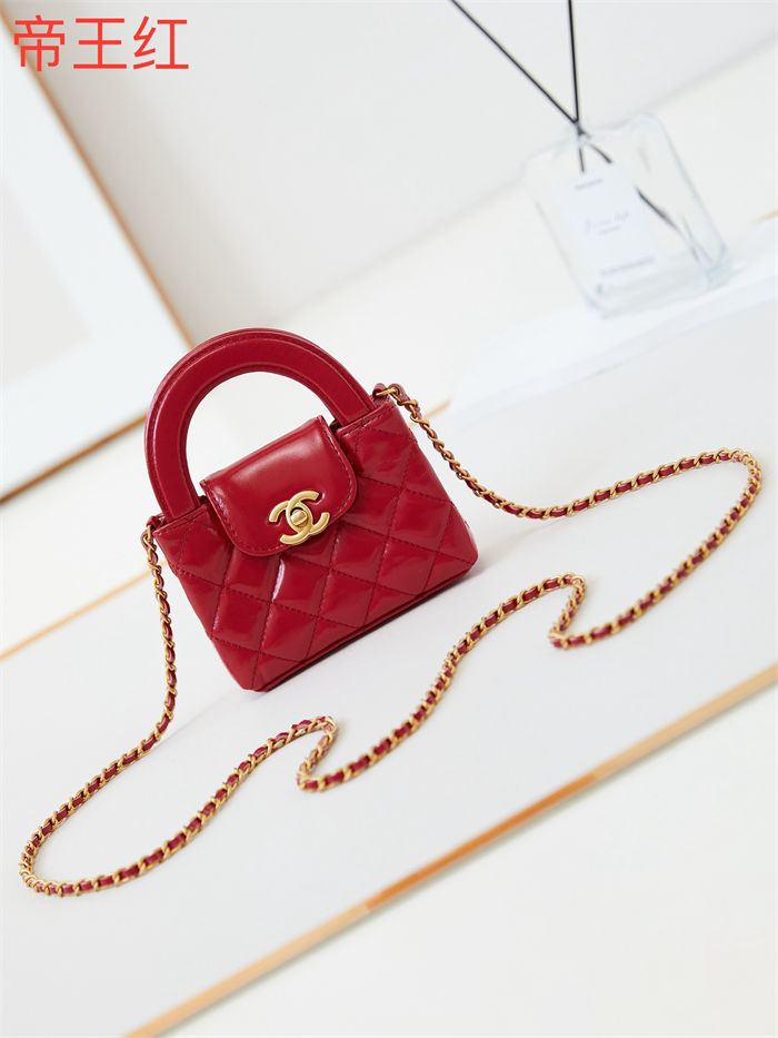 Chanel CLUTCH WITH CHAIN AP3435 Shiny Aged Calfskin & Gold-Tone Metal Red High