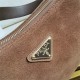 Prada Aimée Large Shoulder Bag Suede 1BC228 High