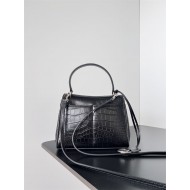 WOMEN'S RODEO MINI HANDBAG Crocodile Black Silver-Metal High