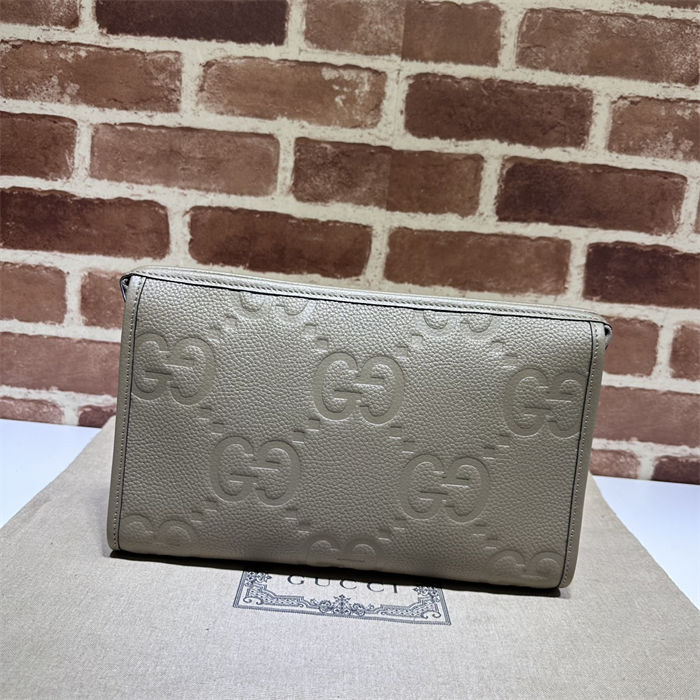 Gucci JUMBO GG POUCH 739490 Grey High