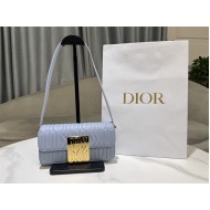 MISS DIOR FLAP BAG Quilted Miss Dior Allover Calfskin Blue High