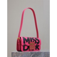 MISS DIOR FLAP BAG Miss Dior Graffiti Printed Calfskin Fuchsia High