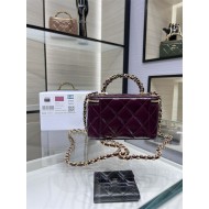 Chanel CLUTCH WITH CHAIN AP4168 Shiny Lambskin & Gold-Tone Metal Burgundy High