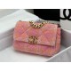 Chanel 19 Flap Bag Tweed Gold-Tone Pink-Orange High