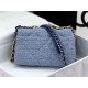 Chanel 19 Flap Bag Tweed Gold-Tone Blue High