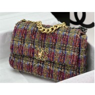 Chanel 19 Flap Bag Tweed Gold-Tone Green High