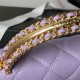 WALLET ON CHAIN AP4062 Grained Shiny Calfskin & Gold-Tone Metal Lilac A