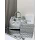 DIOR TOUJOURS BAG LARGE Macrocannage Calfskin Grey High